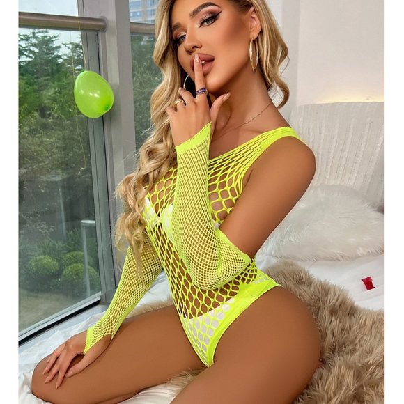 Fishnet Bikini One Perspective Hollow Sleeveless Sexy Lingerie - Picture 2 of 3